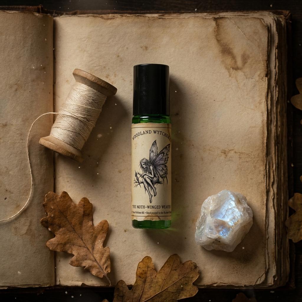 The Moth-Winged Weaver Perfume Oil | Dusty Iris & Damp Wood | Woodland Fae Folklore | Hagcore Aesthetic Gift | Ethereal Powdery Scent