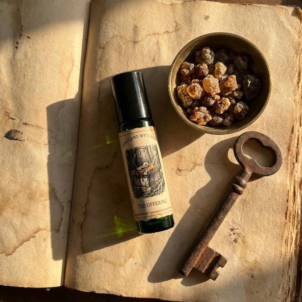 The Offering Perfume Oil | Wild Honey & Smoked Myrrh | Woodland Folklore | Druid Pagan Ritual Gift | Sweet Dark Ancient Scent