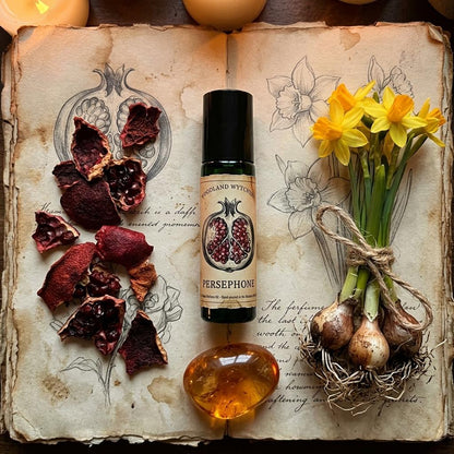 Persephone Perfume Oil | Pomegranate & Amber | Queen of the Underworld | Spring Maiden Scent | Witchy Folklore Fae | Pagan Ritual Gift