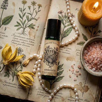 Aphrodite Perfume Oil | Rose and Vanilla Bean | Goddess of Love Scent | Witchy Folklore Fae | Apple and Pomegranate | Pagan Ritual Gift