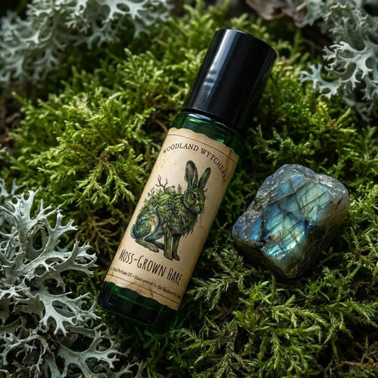 The Moss-Grown Hare Perfume Oil | White Musk & Oakmoss | Woodland Folklore | Druid Pagan Ritual Gift | Muffled Velvety Scent
