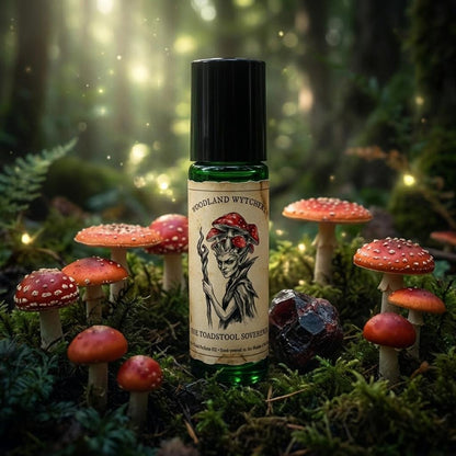 The Toadstool Sovereign Perfume Oil | Poison Apple & Earthy Fungi | Witchy Folklore Fae | Pagan Magick Ritual Gift | Mystical Dark Scent