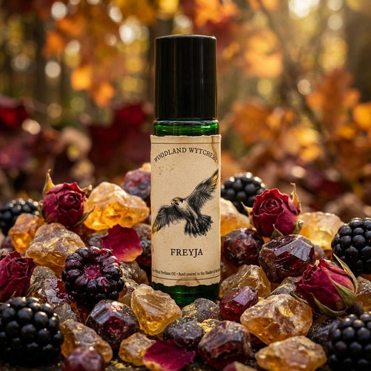 Freyja Perfume Oil | Red Musk Wild Blackberry | Norse Goddess Scent | Witchy Folklore Fae | Bulgarian Rose & Lavender | Pagan Ritual Gift