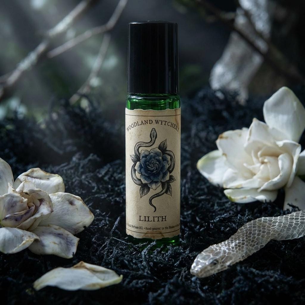 Lilith Perfume Oil | Dark Jasmine & Musk | Night Goddess Scent | Witchy Folklore Fae | Sensual Floral Scent | Pagan Ritual Gift