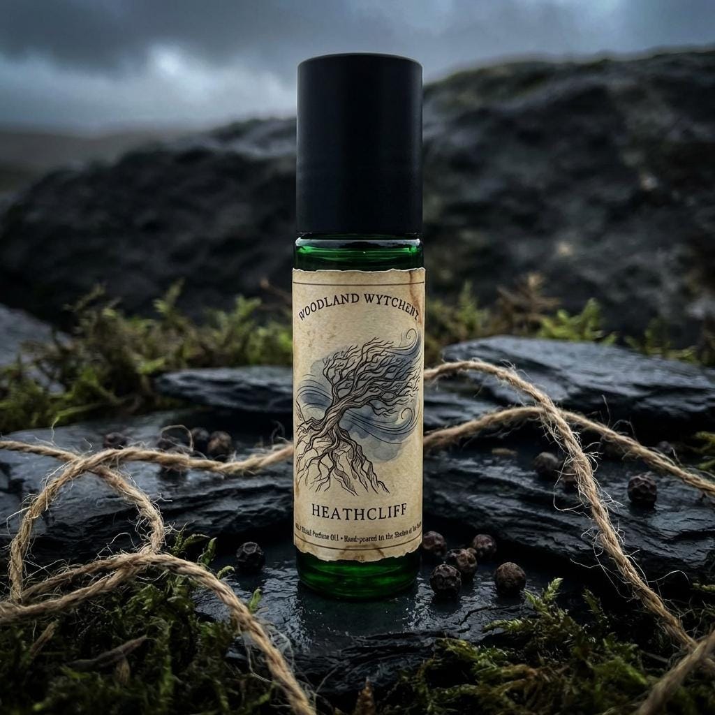 Heathcliff Perfume Oil | Leather and Rain | Wuthering Heights | Gothic Literary Scent | Bookish Dark Academia | Witchy Folklore Gift